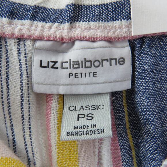 90s Vintage Liz Claiborne Pastel Rainbow Striped Pants Straight Leg Small - Picture 6 of 6